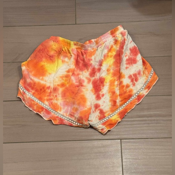 Simplee Pink and Orange Fabric with lace detail SMALL - Picture 2 of 5